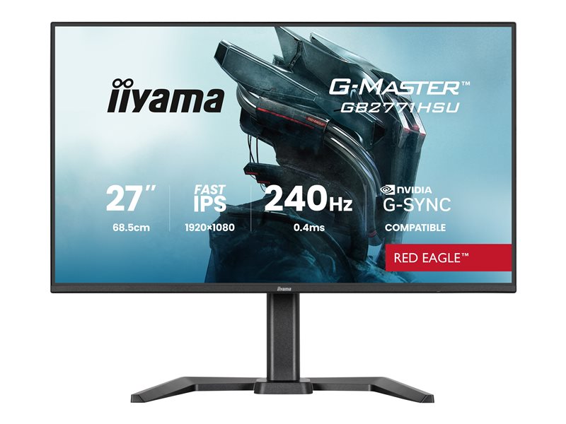 IIYAMA GB2771HSU-B1 27inch Fast IPS Gaming G-Master Red Eagle FreeSync Premium G-Sync Compatible 1920x1080 240Hz 350cd/m