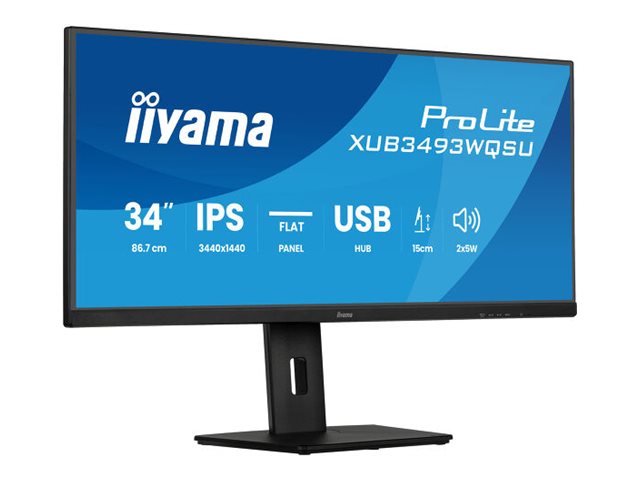 IIYAMA XUB3493WQSU-B6 34inch UW IPS-panel 3440x1440 120Hz 21:9 400cdm 1000:1 1ms