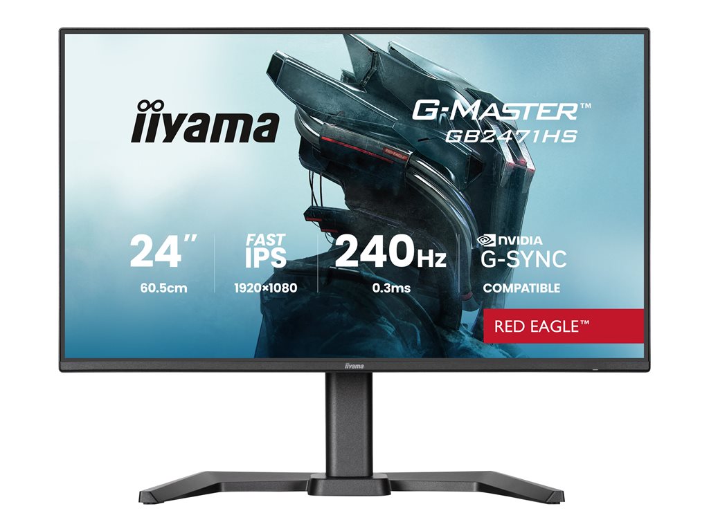 IIYAMA GB2471HS-B1 24inch Fast IPS Gaming G-Master Red Eagle FreeSync Premium G-Sync Compatible 1920x1080 240Hz 350cd/m