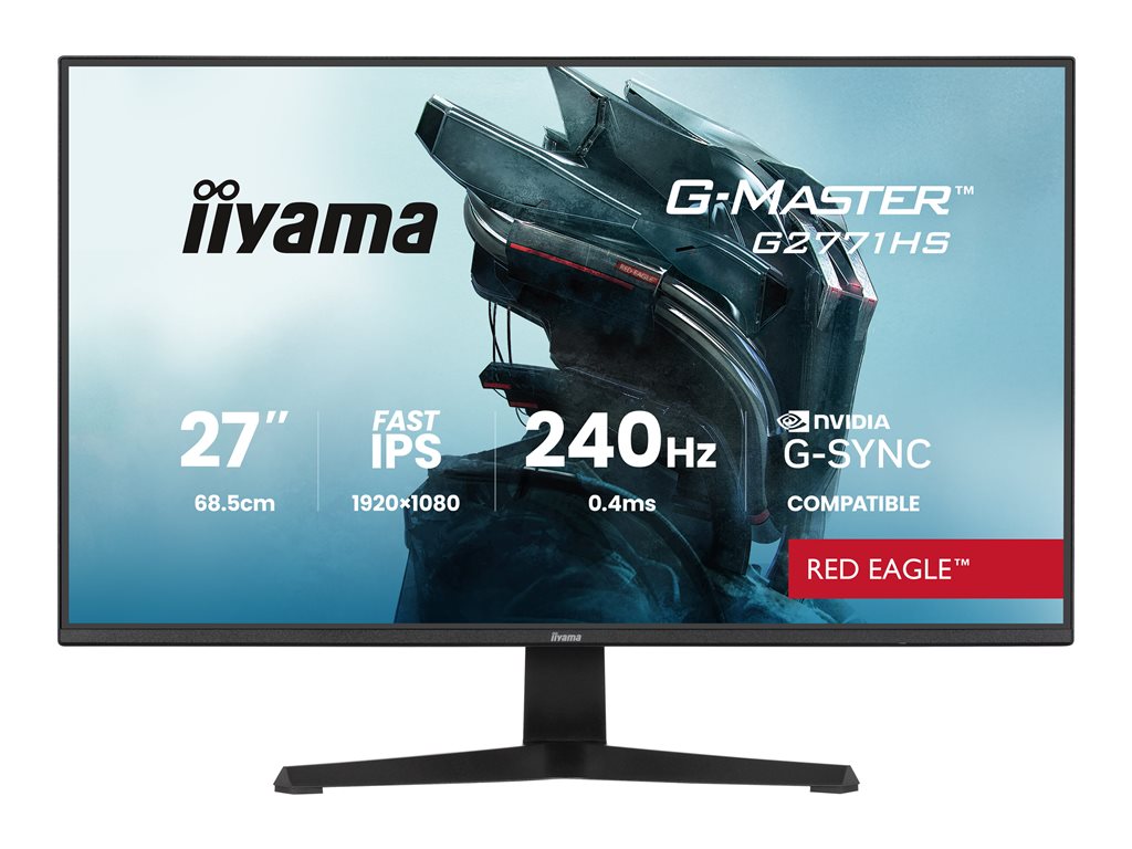 IIYAMA G2771HS-B1 27inch Fast IPS Gaming G-Master Red Eagle FreeSync Premium G-Sync Compatible 1920x1080 240Hz 350cd/m