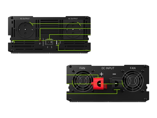 GREENCELL Car Power Inverter 24V to 230V Pure Sine 2000W