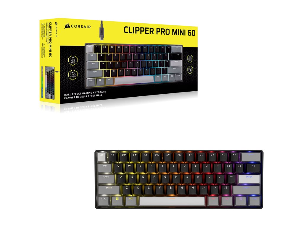 CORSAIR CLIPPER PRO MINI 60 Hall Effect Gaming Keyboard Black
