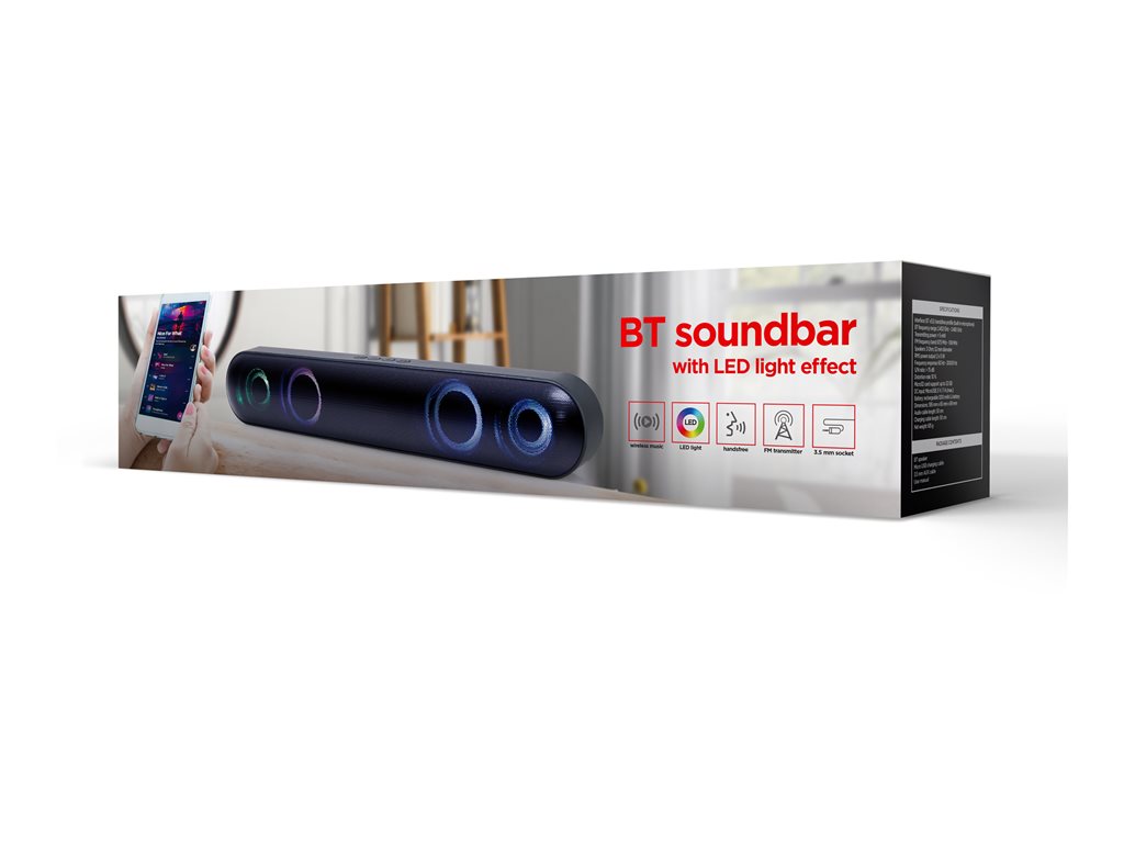 GEMBIRD BT soundbar with LED light effect black