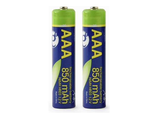 GEMBIRD Rechargeable AAA instant batteries ready-to-use 850mAh 2pcs blister pack