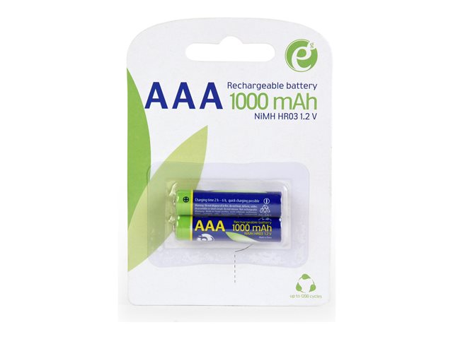 GEMBIRD Ni-MH rechargeable AAA batteries 1000mAh 2pcs blister pack