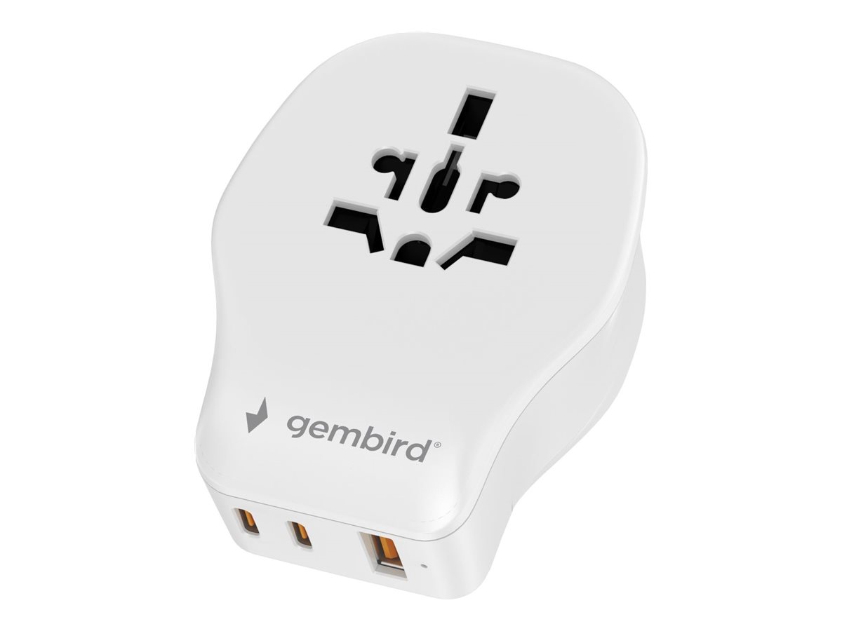 GEMBIRD Universal travel power adapter 20W white
