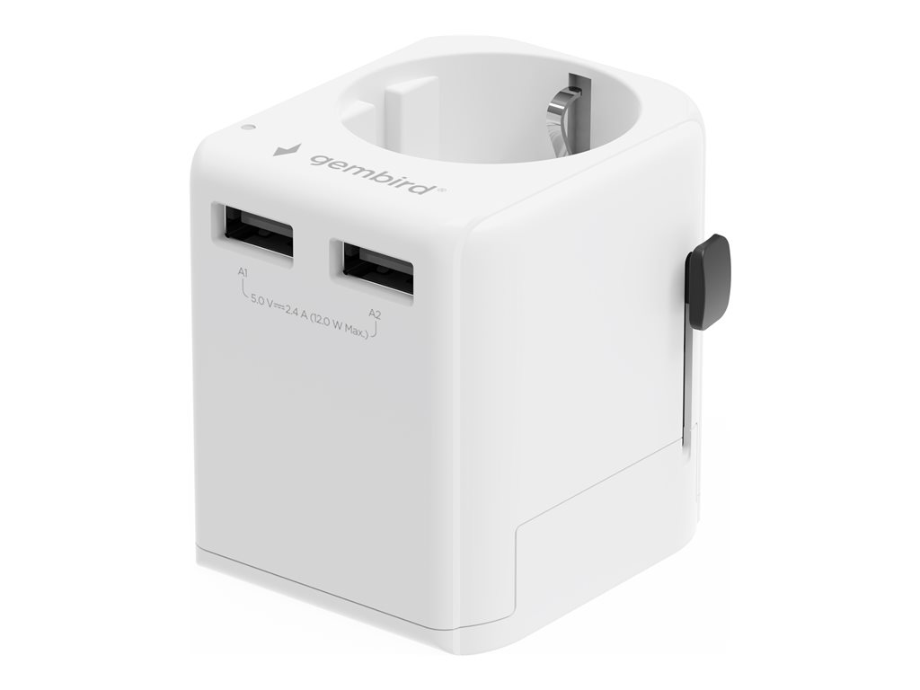 GEMBIRD EU to Universal travel power adapter 12W white