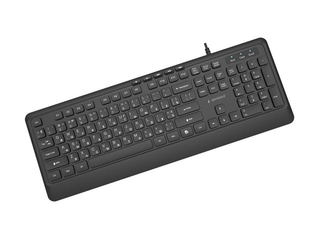 GEMBIRD Slim wired multimedia keyboard black US layout