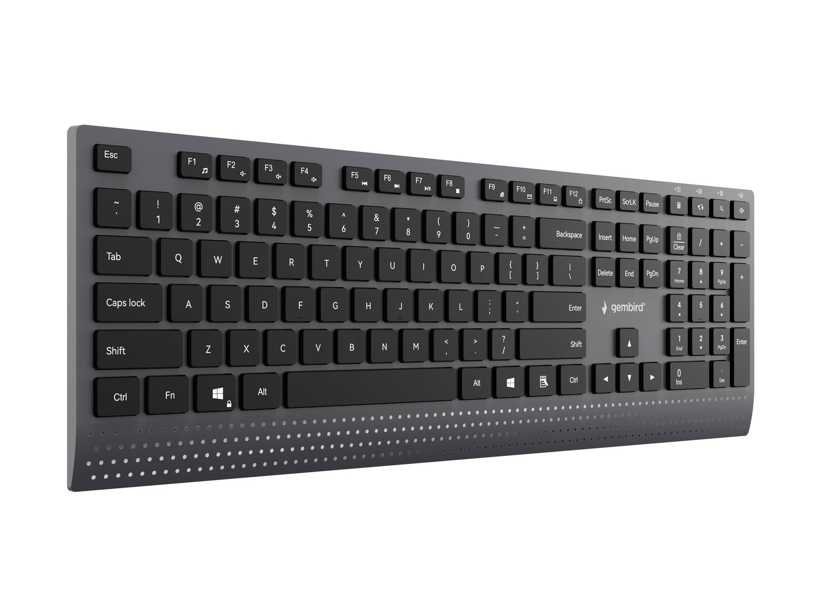 GEMBIRD Slim wired multimedia keyboard with Type-C adapter US layout