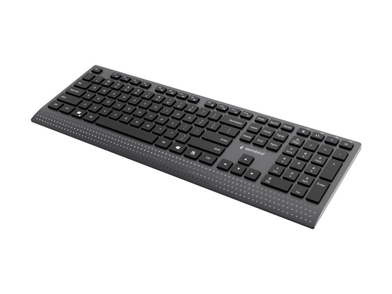 GEMBIRD Slim wired multimedia keyboard with Type-C adapter US layout