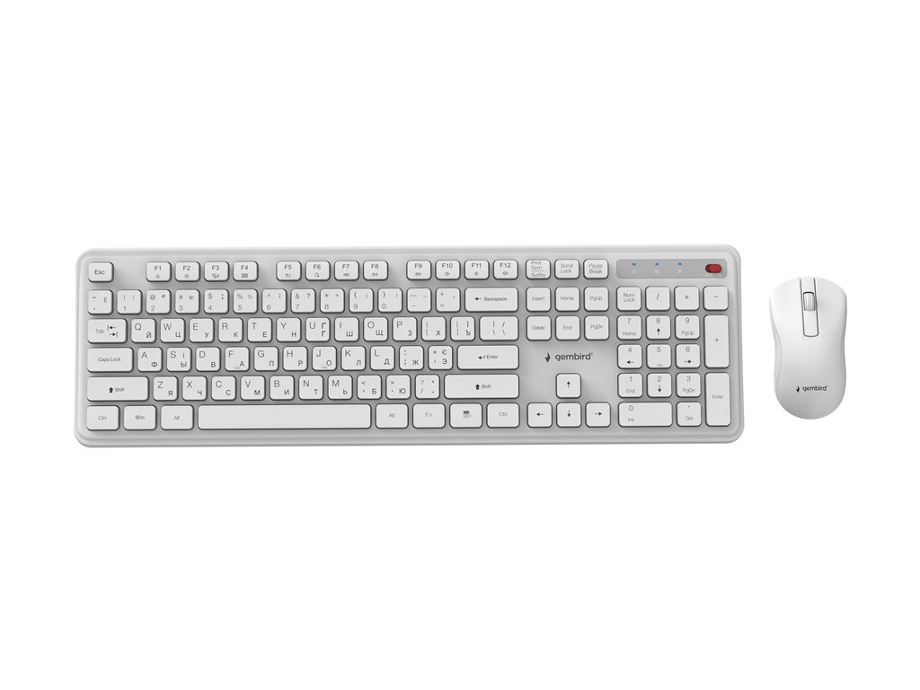 GEMBIRD Slim Pro Business wireless desktop set white US layout