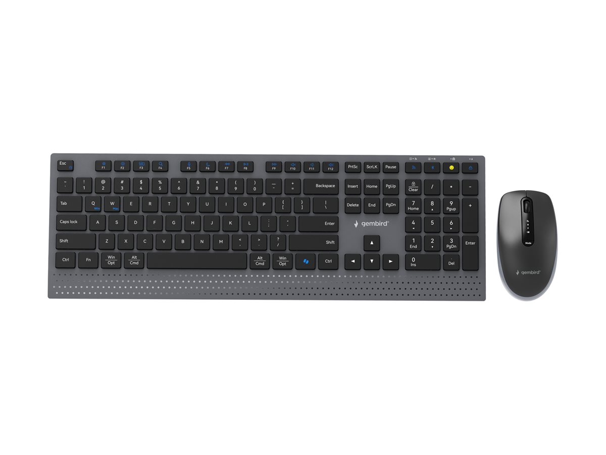 GEMBIRD Dual-mode slim wireless desktop set 2.4G+BT US layout