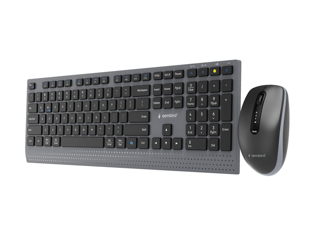 GEMBIRD Dual-mode slim wireless desktop set 2.4G+BT US layout