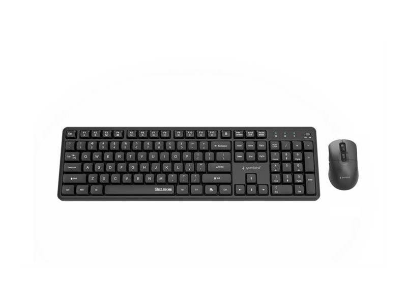 GEMBIRD Silent key Pro Business wireless desktop set black US layout