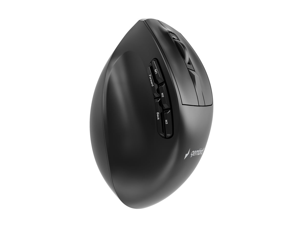 GEMBIRD Triple-mode 9-button wireless ergonomic mouse BT 2.4G and USB 2400DPI black