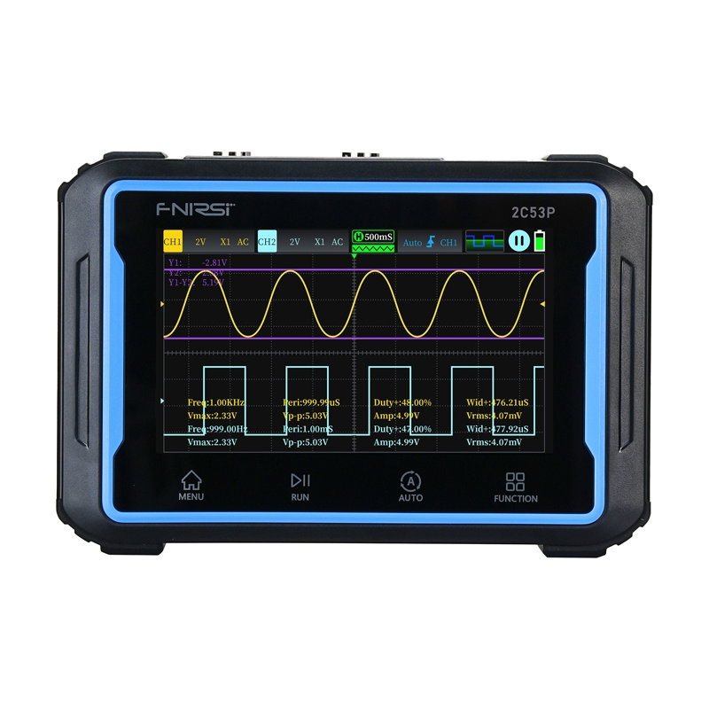 Portable 3-in-1 FNIRSI 2C53P 4.3 touchscreen oscilloscope
