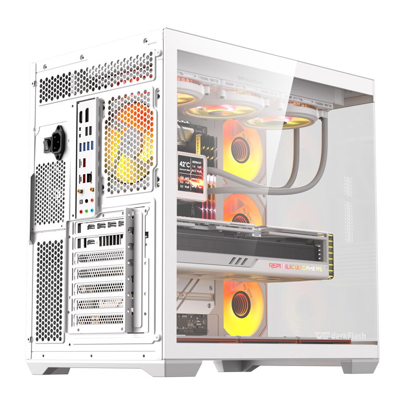 DarkFlash C280 computer case (white) + 7 fans