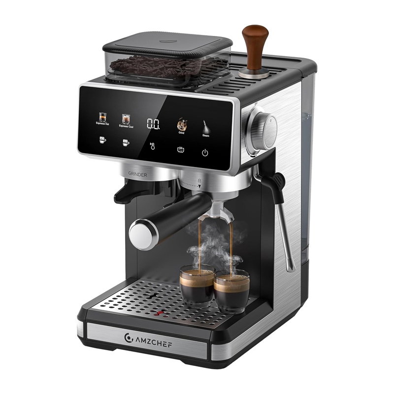AMZCHEF CE-CM5560-SV Piston Coffee Maker (Silver)