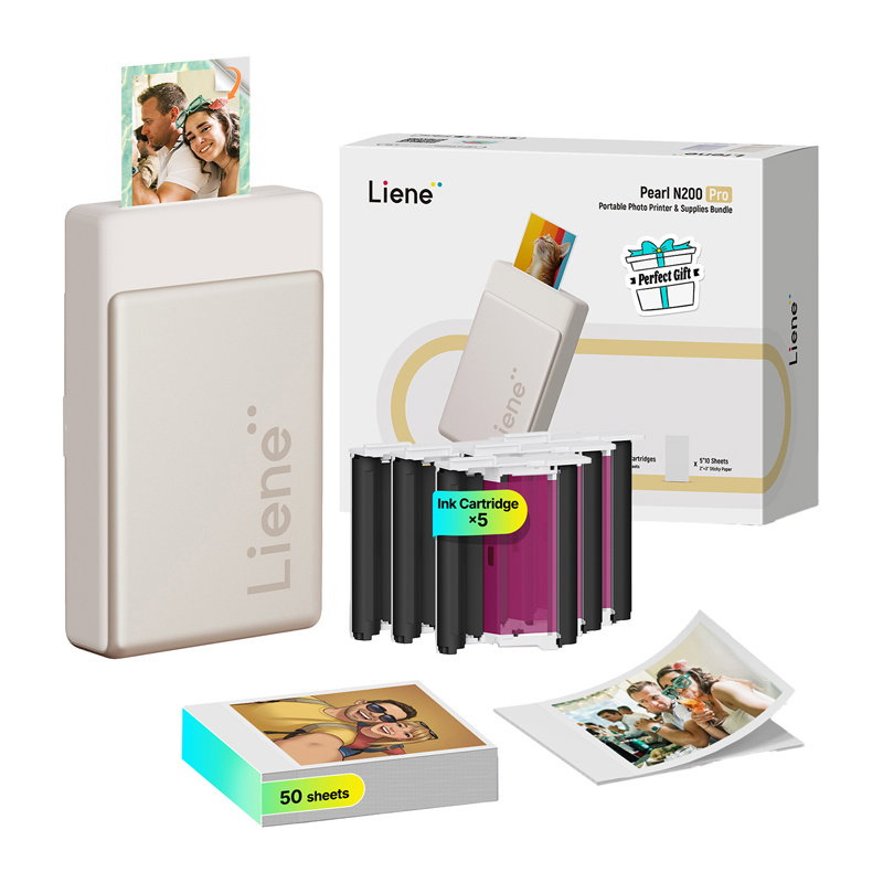 Liene Pearl N200 Pro 2x3 Portable Photo Printer Kit (Gold)