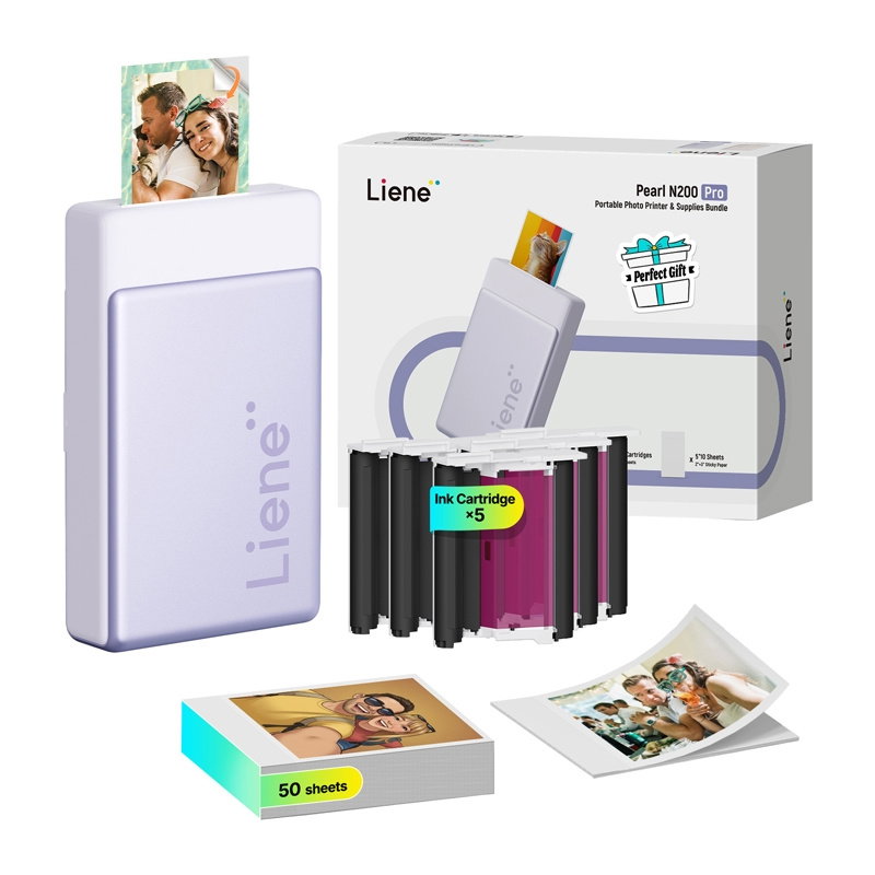 LIENE Pearl N200 Pro 2x3 Portable Photo Printer (Purple)