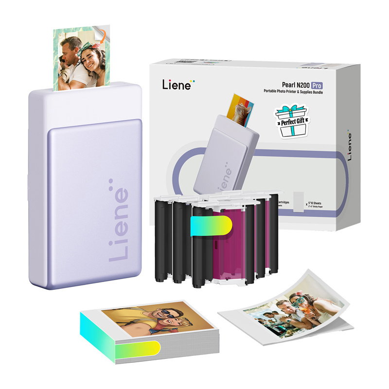 Liene Pearl N200 Pro 2x3 Portable Photo Printer Kit (Purple)