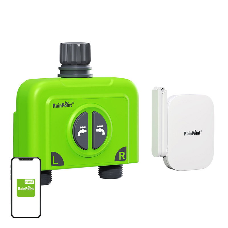 2-Zone Irrigation Controller with RainPoint WiFi Gateway