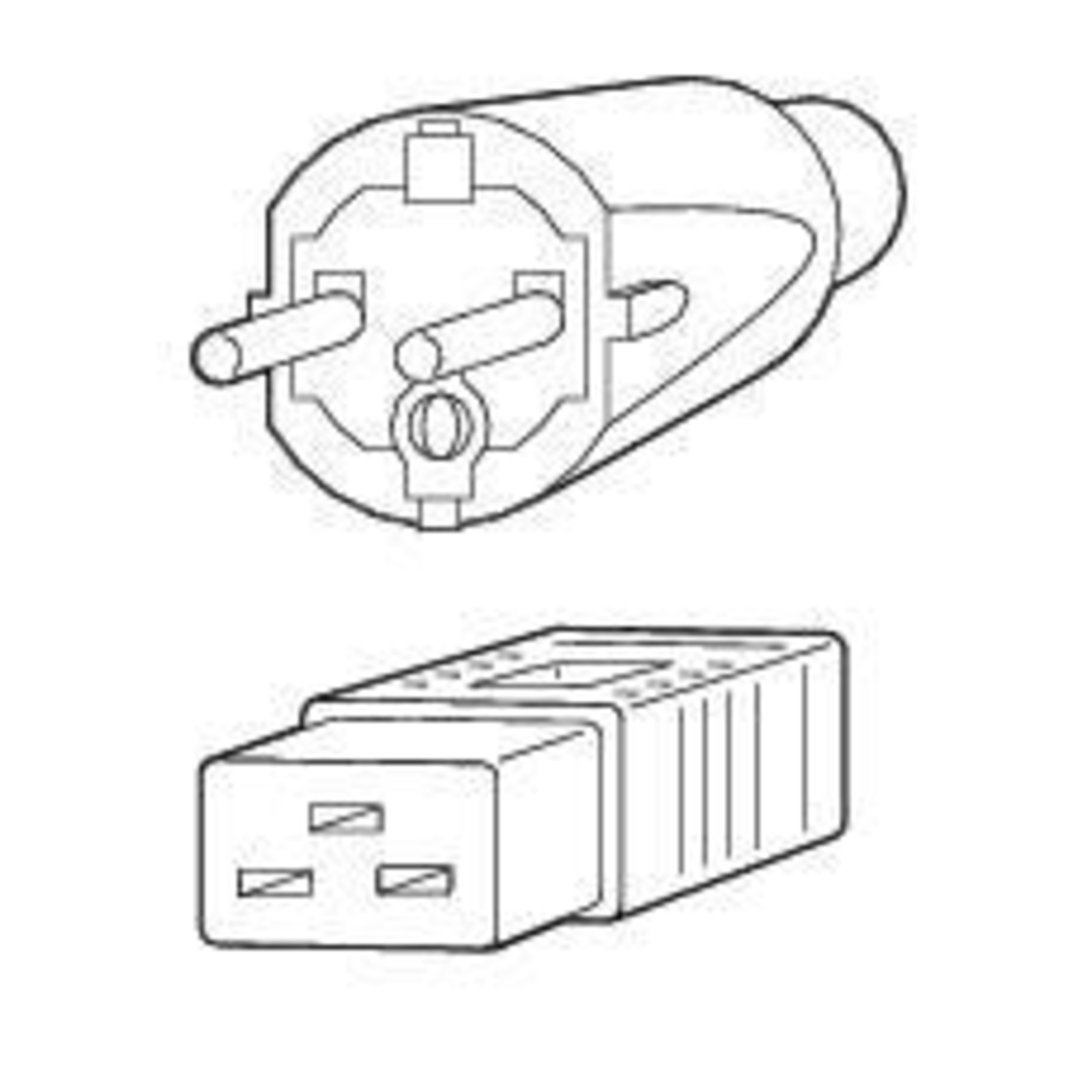 Fujitsu Power Cable Power CEE 7/7 (M) to IEC 60320 C20 (S26361-F3151-L100)