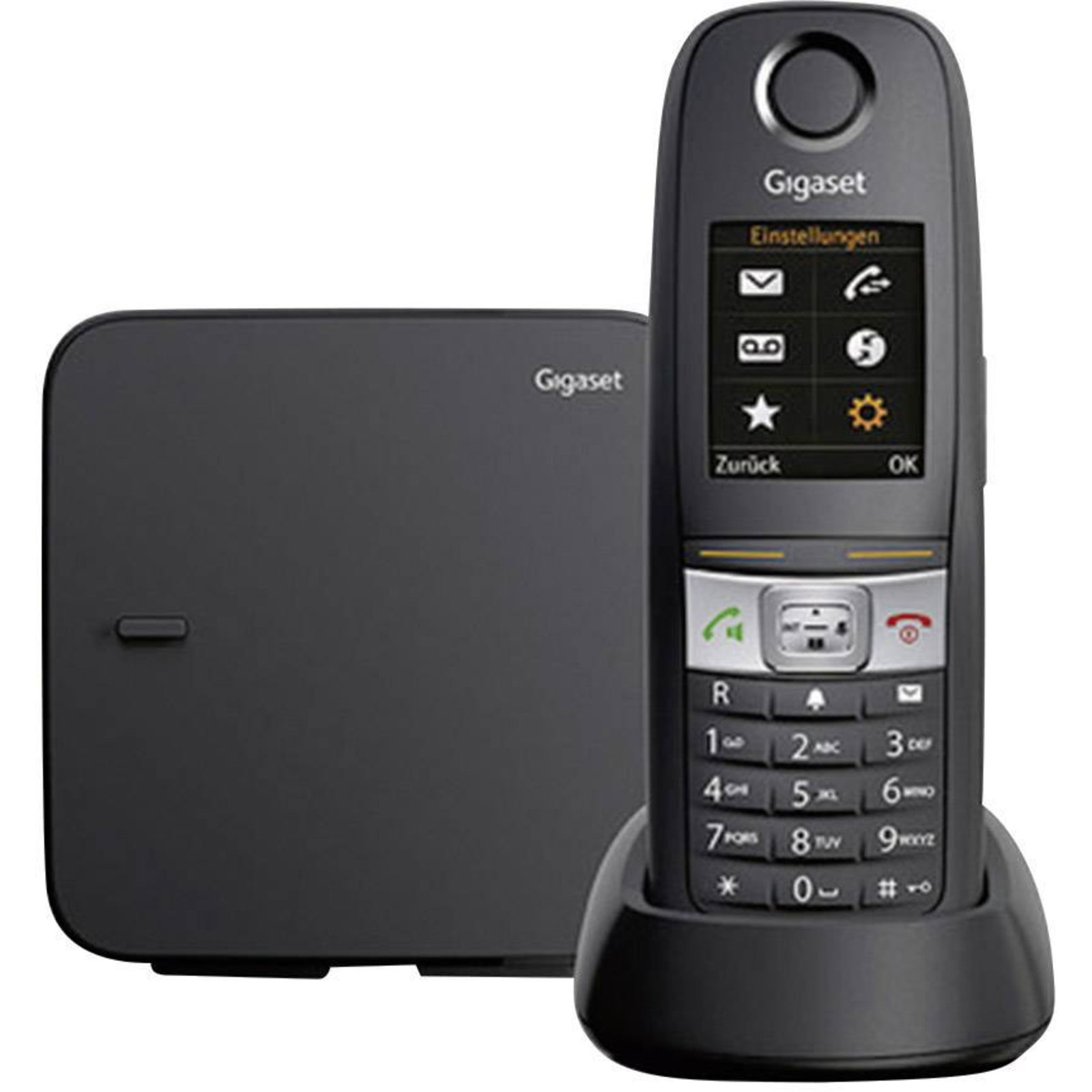 Gigaset E630 DECT GAP Cordless Telephone Analogue Outdoor Torch Headset Connection Black