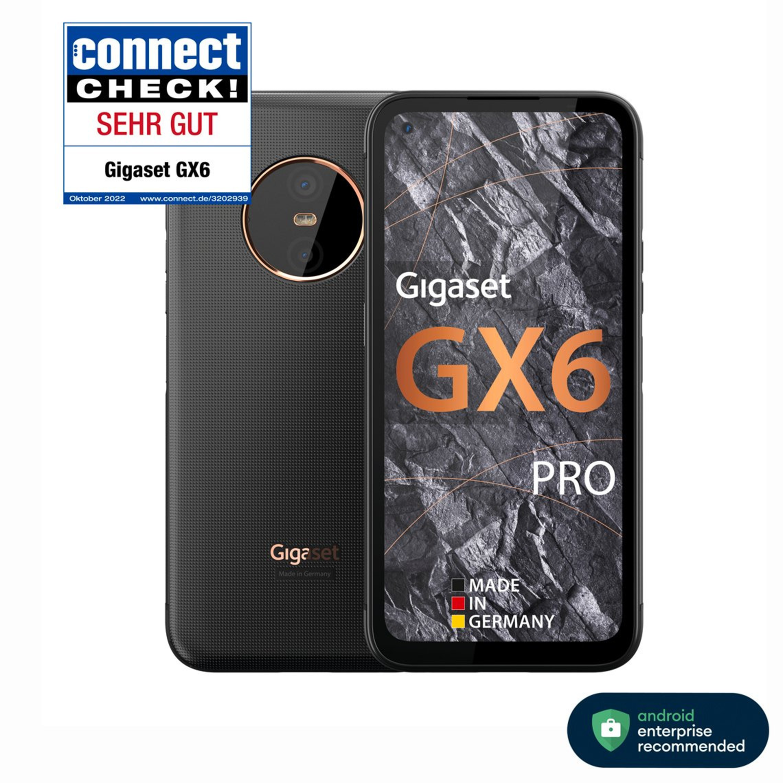 Gigaset GX6 Pro Smartphone 128 GB 16.8 Cm (6.6 Inches) Titanium Black Android 14 Dual SIM