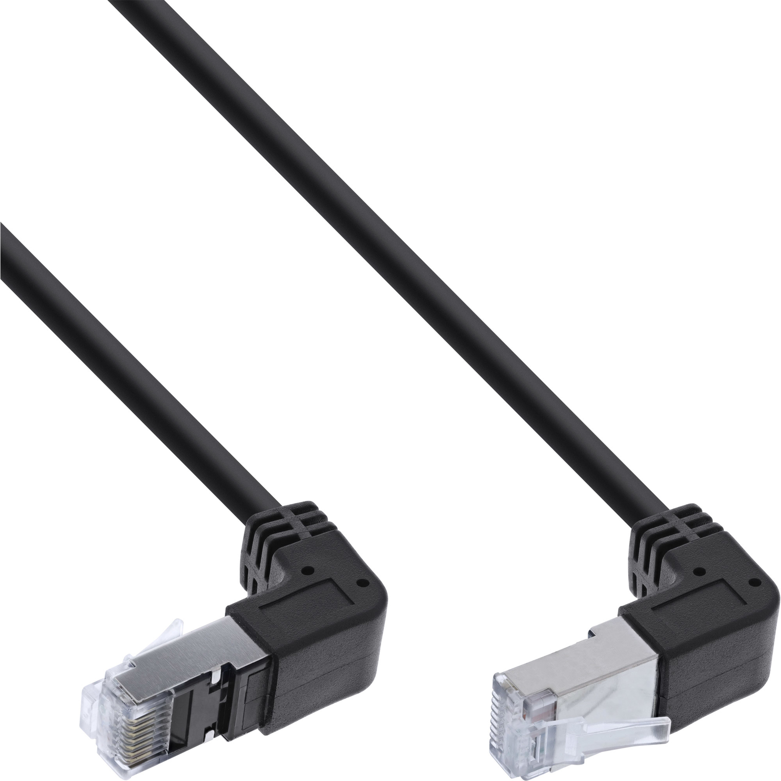 InLine Top-bottom Angled Patch Cable S-FTP PiMf Cat.6 Black 2.36m