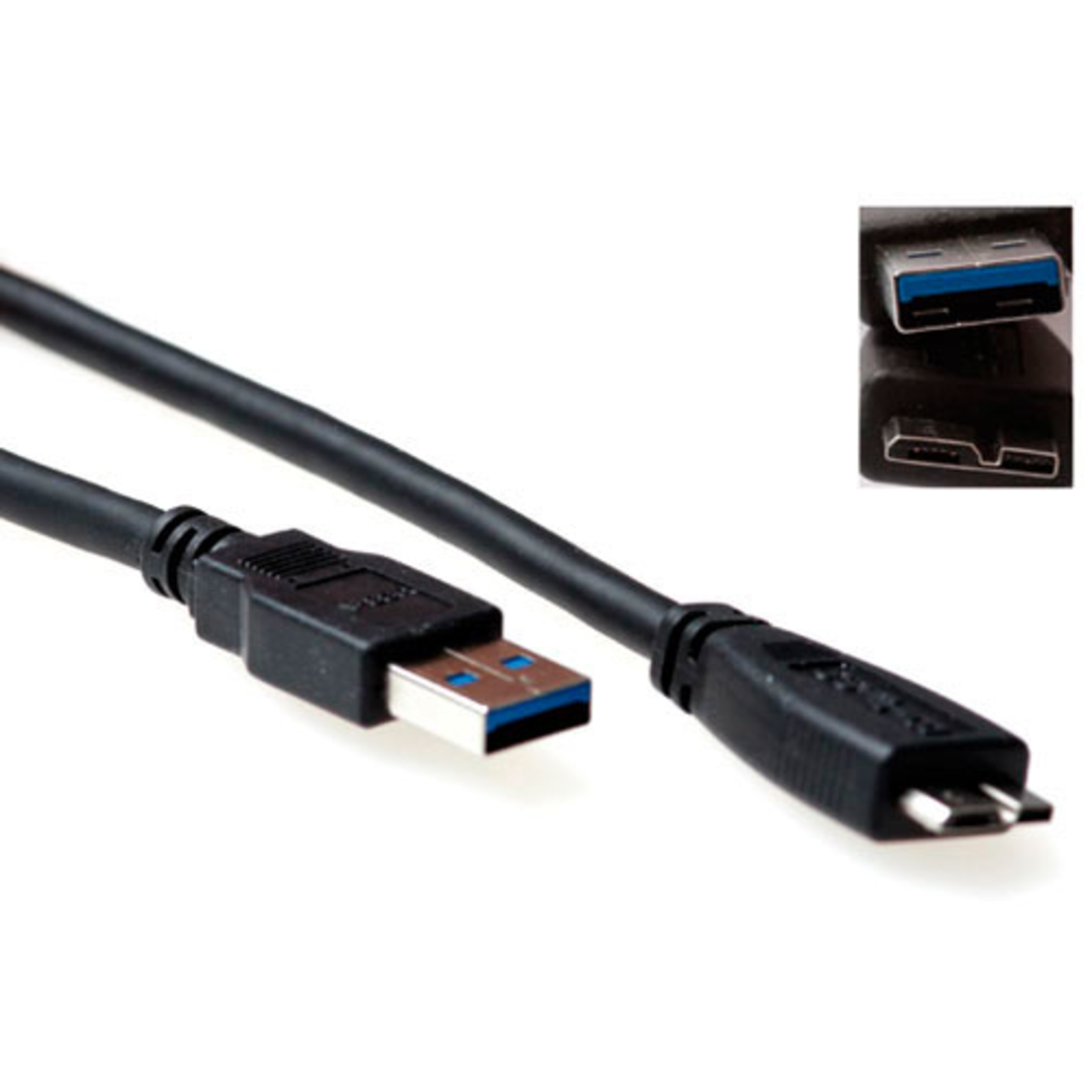 ACT SB3028 USB Cable 0.5 M USB 3.2 Gen 1 (3.1 Gen 1) USB A Micro-USB B Black