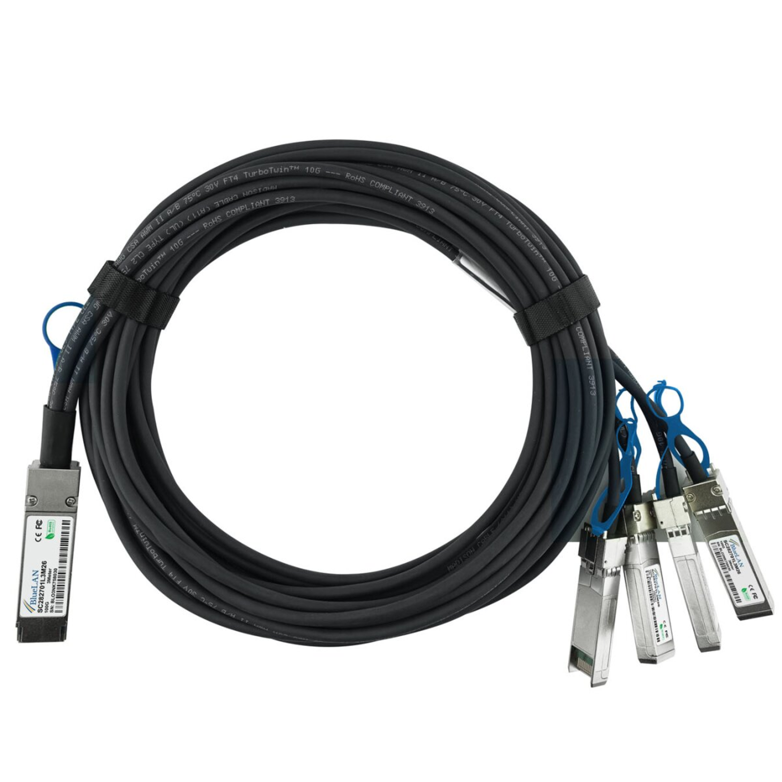 BlueLAN Direct Attach Cable 100GBASE-CR4 QSFP28 4xSFP28 3 Meters