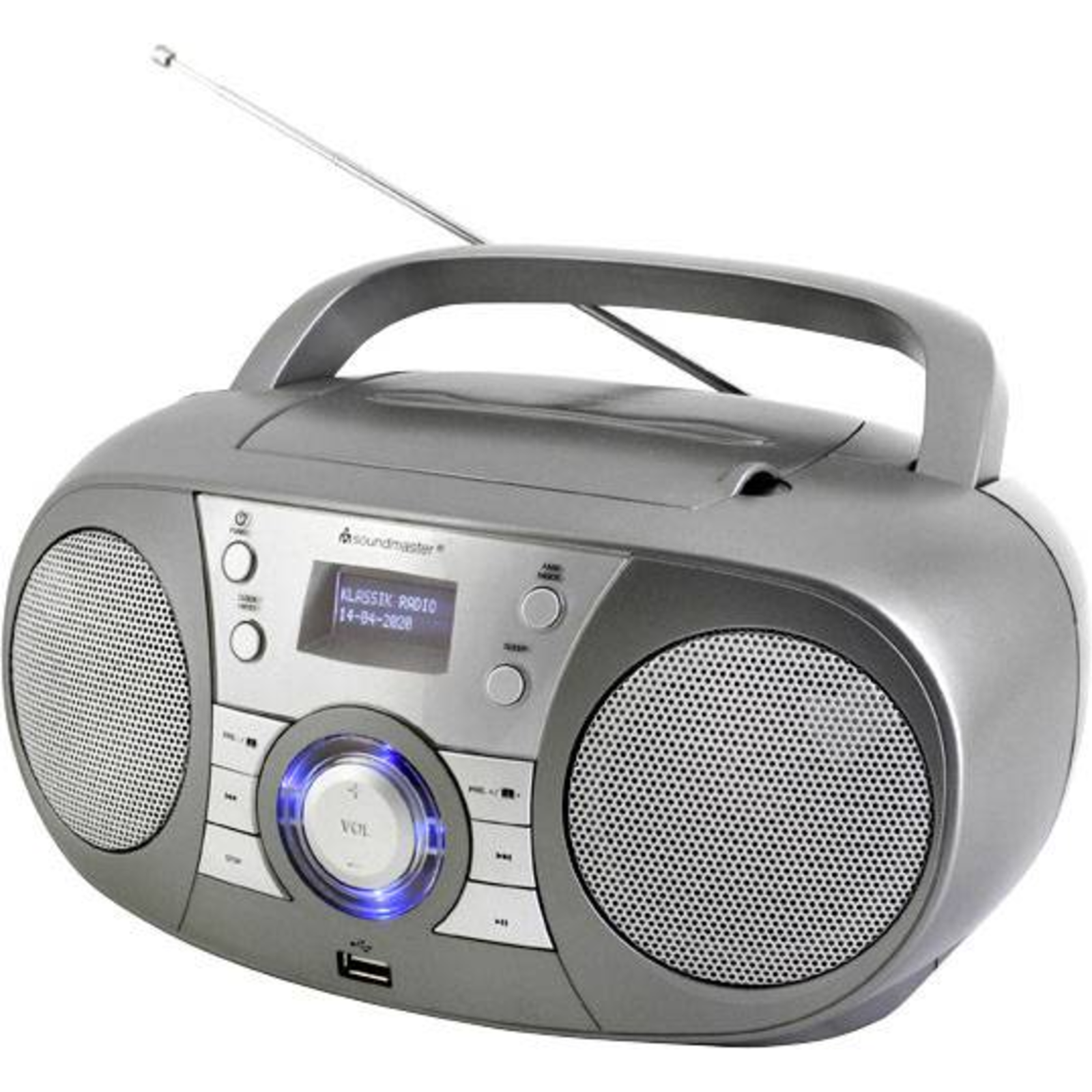 Soundmaster DAB+/CD Boombox SCD1800TI Titanium