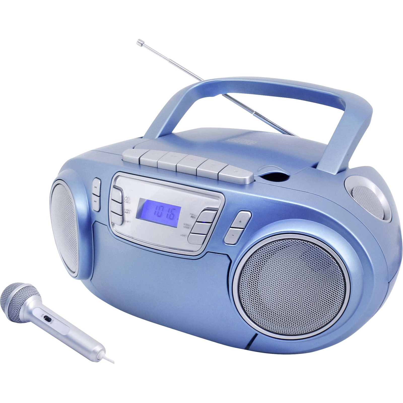 soundmaster SCD5800BL CD Radio FM USB Cassette Radio Recorder Incl. Microphone Blue