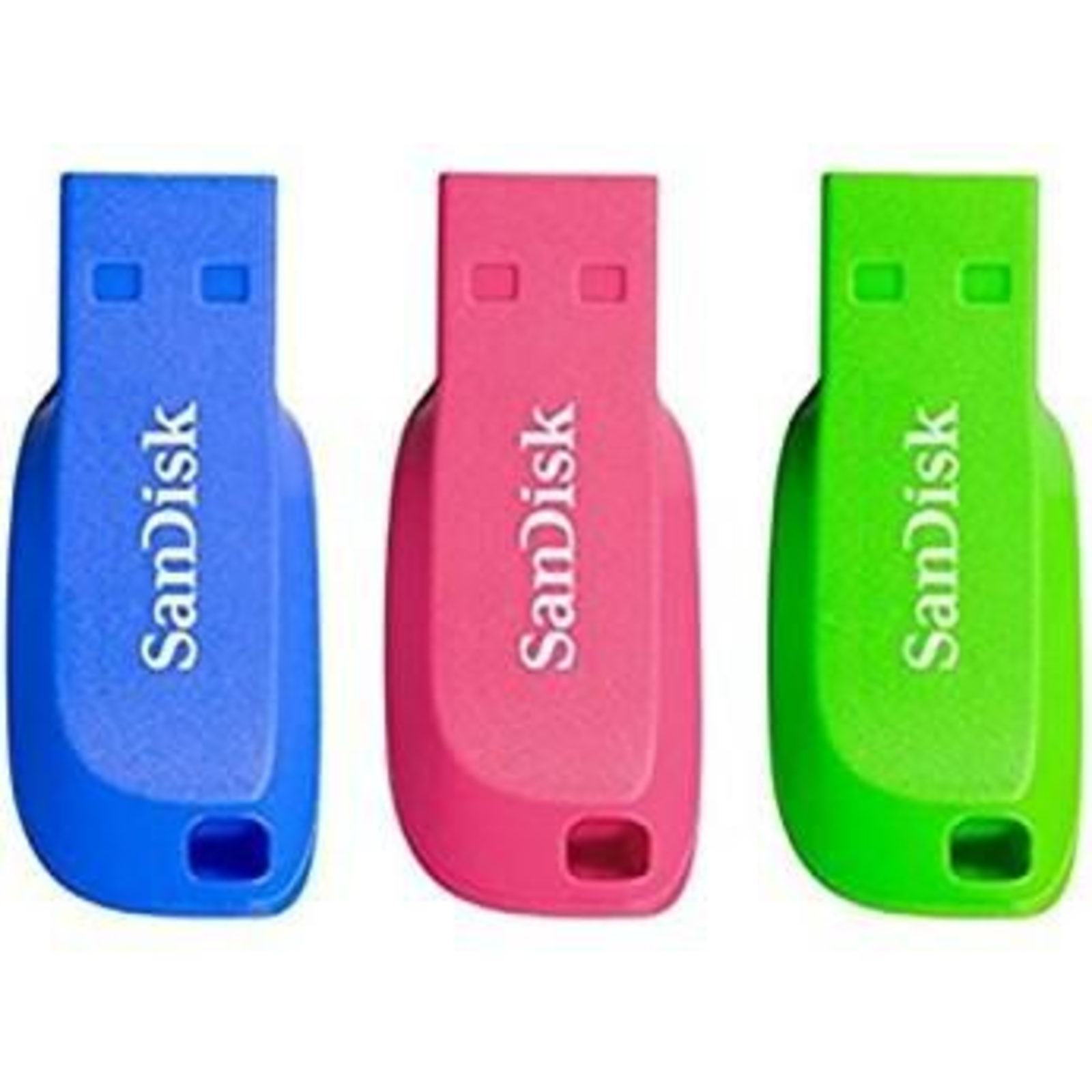 SanDisk Cruzer Blade 16GB 16 GB USB Type-A 2.0 without Cap 2.5 G Blue Green Pink