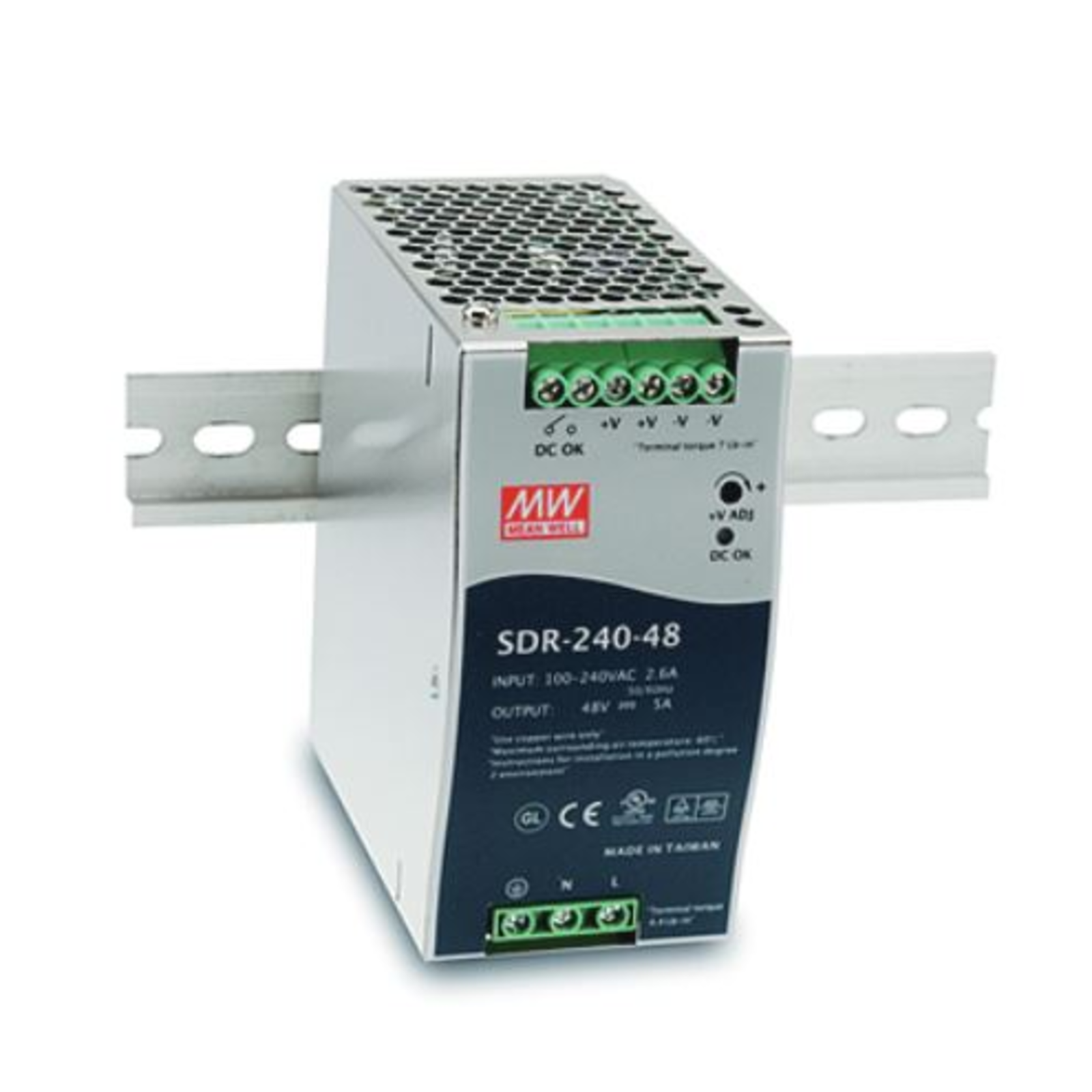 Meanwell Mean Well SDR-240 Series SDR-240-24 Power Supply (DIN Rail Mounting Possible)