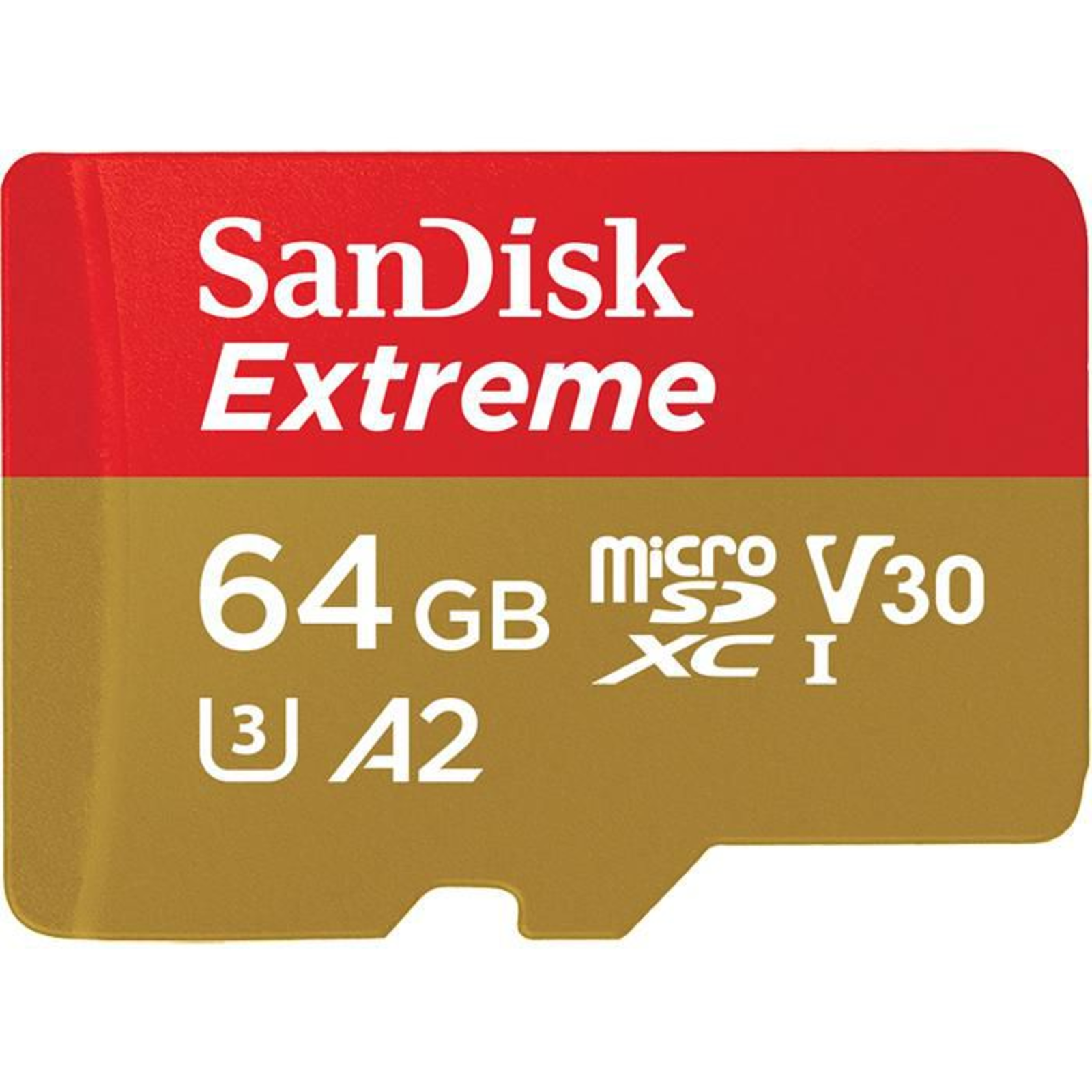 SanDisk Extreme Flash Memory Card MicroSDXC-to-SD Adapter Included 64 GB A2 Video Class V30 UHS-I U3