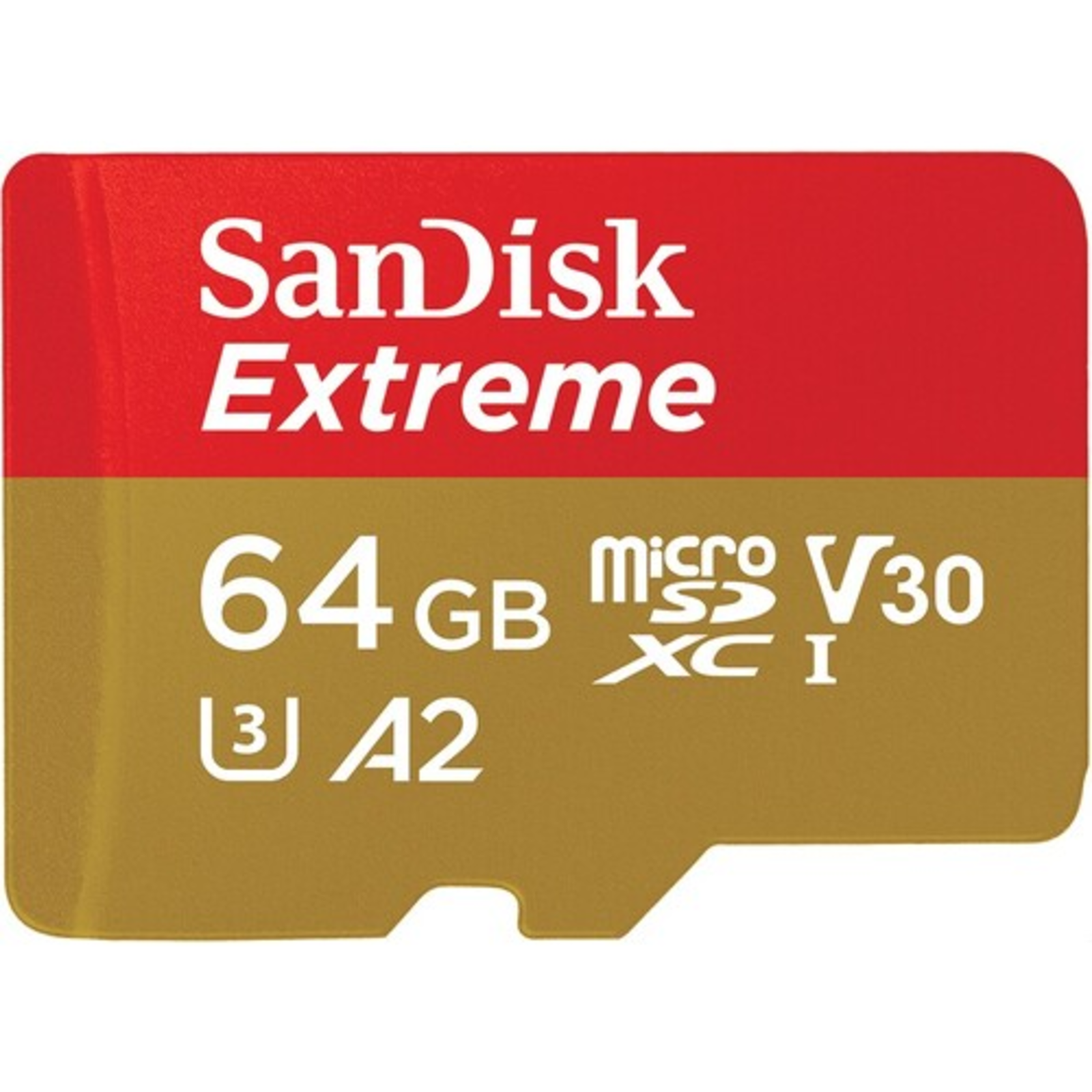 SanDisk Extreme Flash Memory Card MicroSDXC-to-SD Adapter Included 64 GB A2 Video Class V30 UHS-I U3