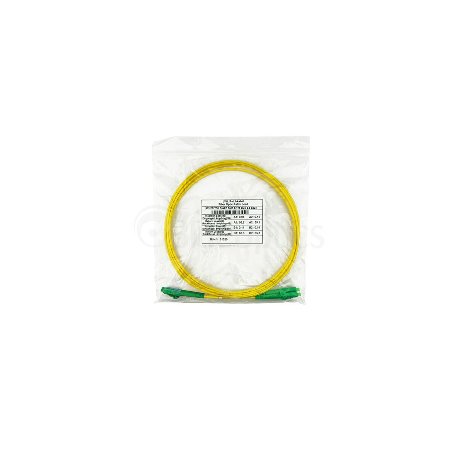 BlueOptics Duplex Fibre Optic Patch Cable LC-APC/LC-APC Singlemode 1 Metre