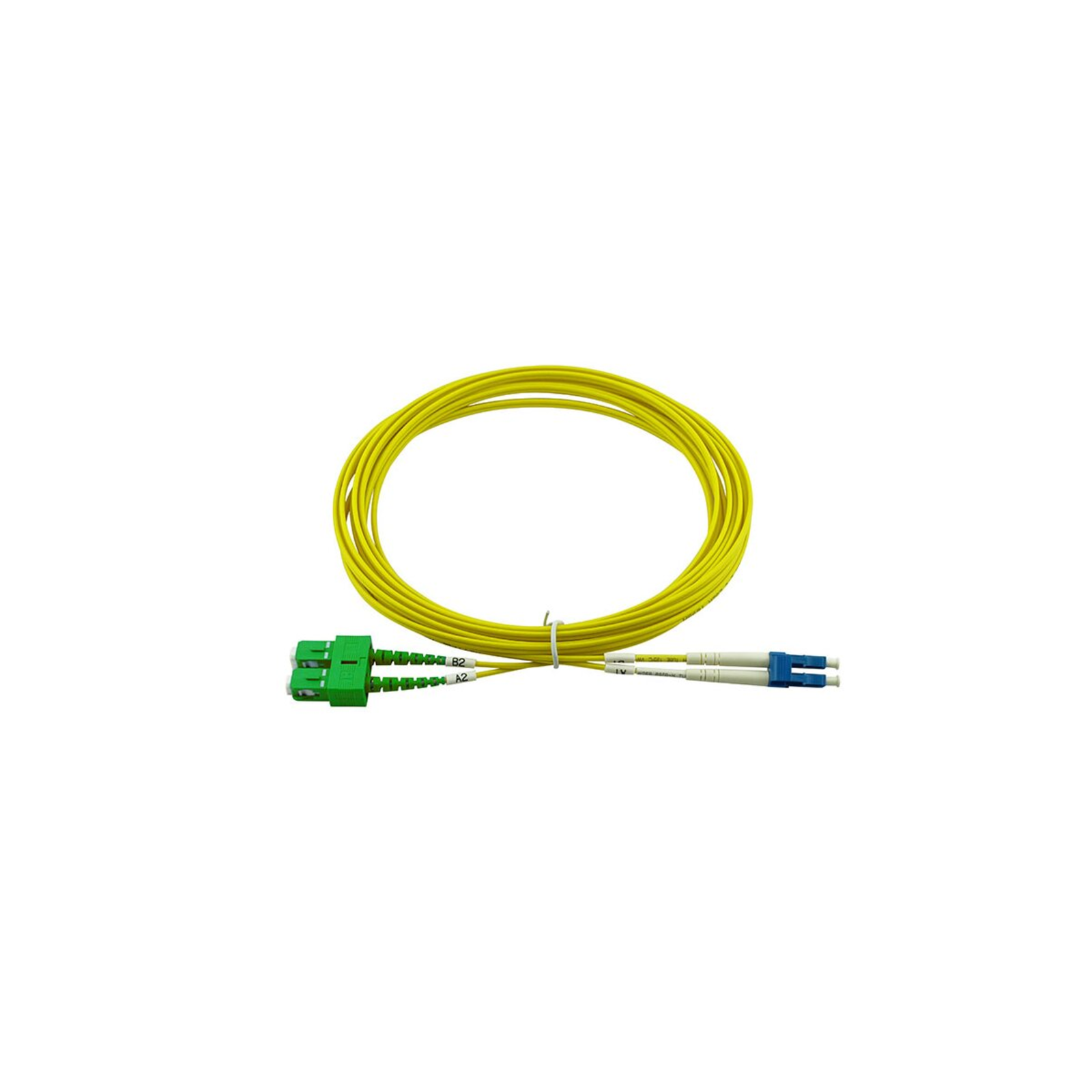 BlueOptics Duplex Fibre Optic Patch Cable LC/UPC-SC/APC Singlemode 3 Metres