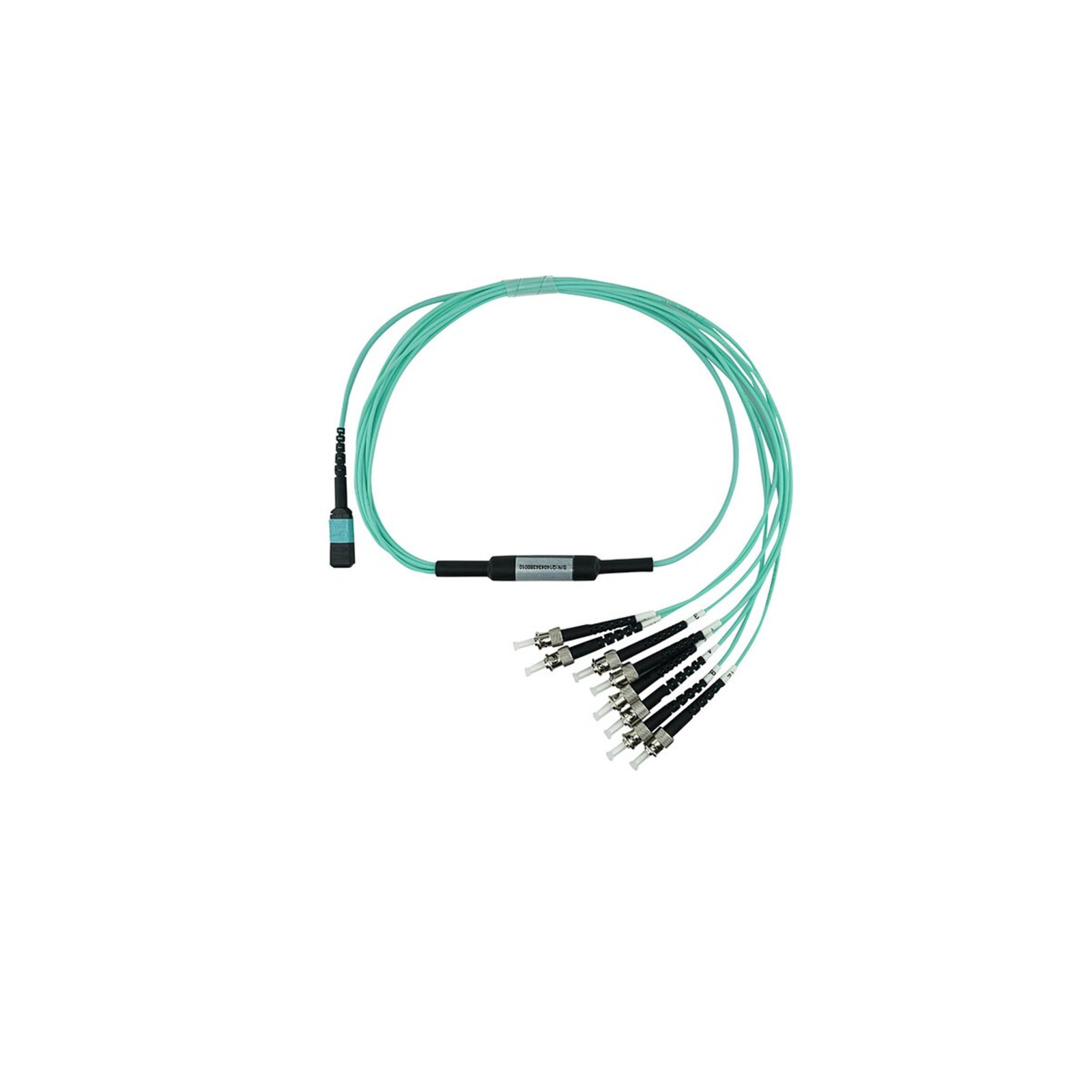 BlueOptics Fiber Optic MPO/4xST Breakout Cable OM3 5m