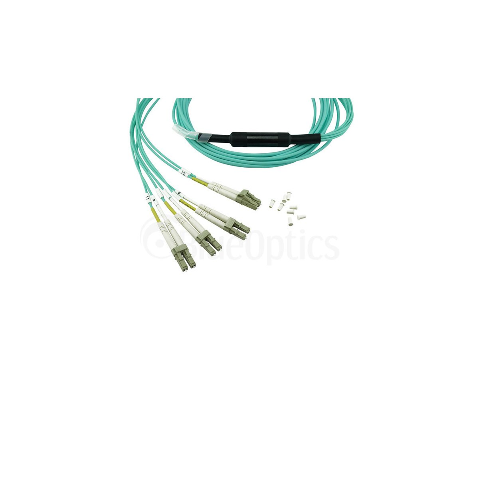 BlueOptics Fiber Optic MTP/4xLC Breakout Cable OM3