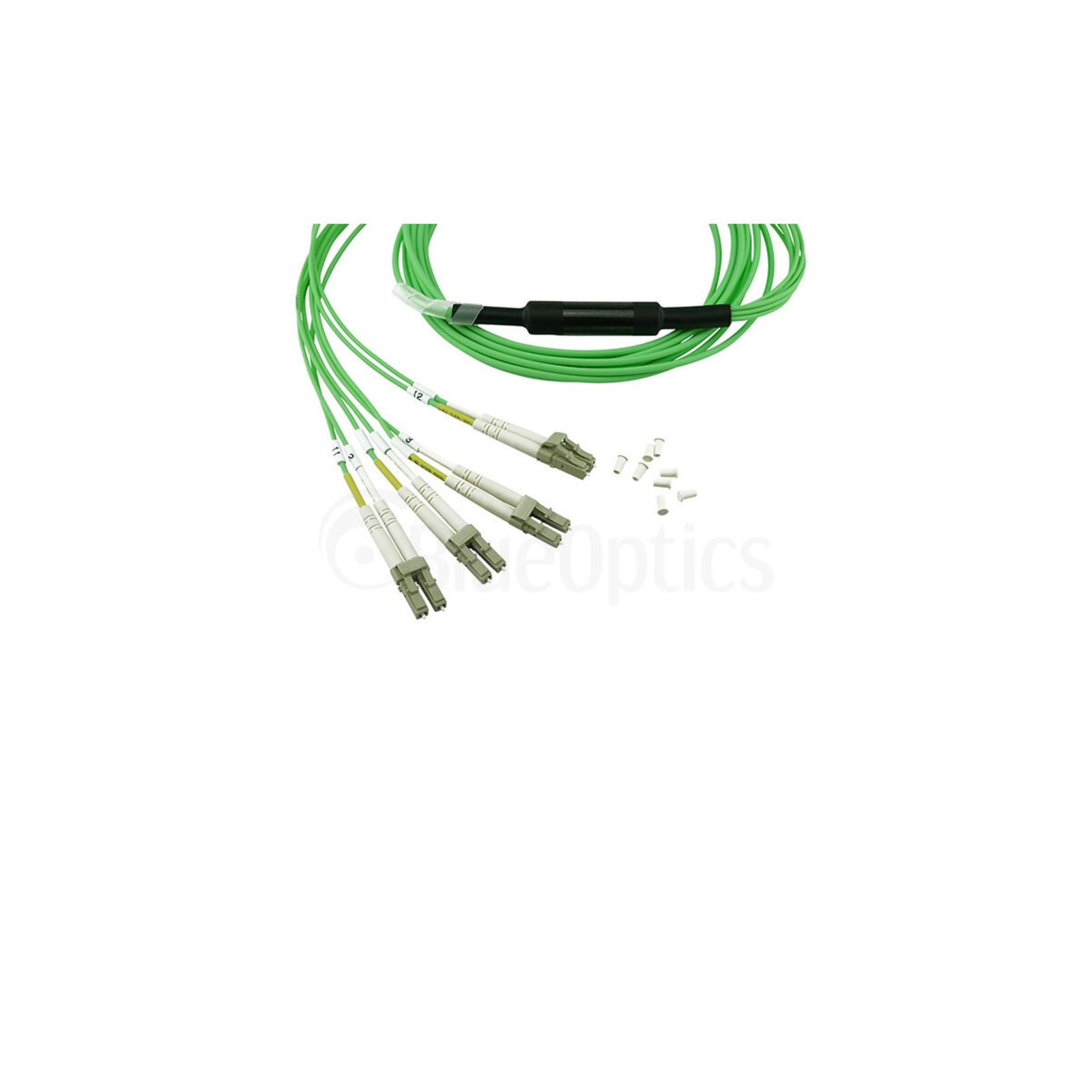 BlueOptics Fiber Optic MTP/4xLC Breakout Cable OM5 3 Meters