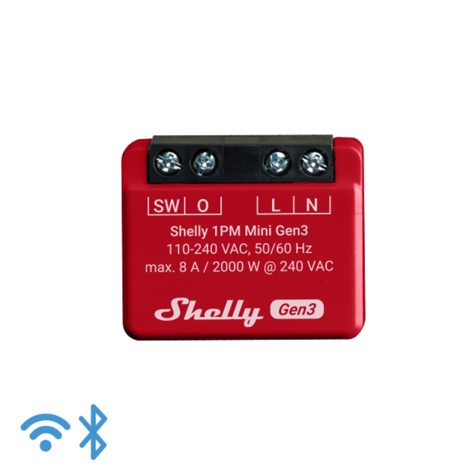 Slighty Flush-mounted 1PM Mini Gen. 3 Relay Max 8A 1 Channel Measuring Function WLAN BT
