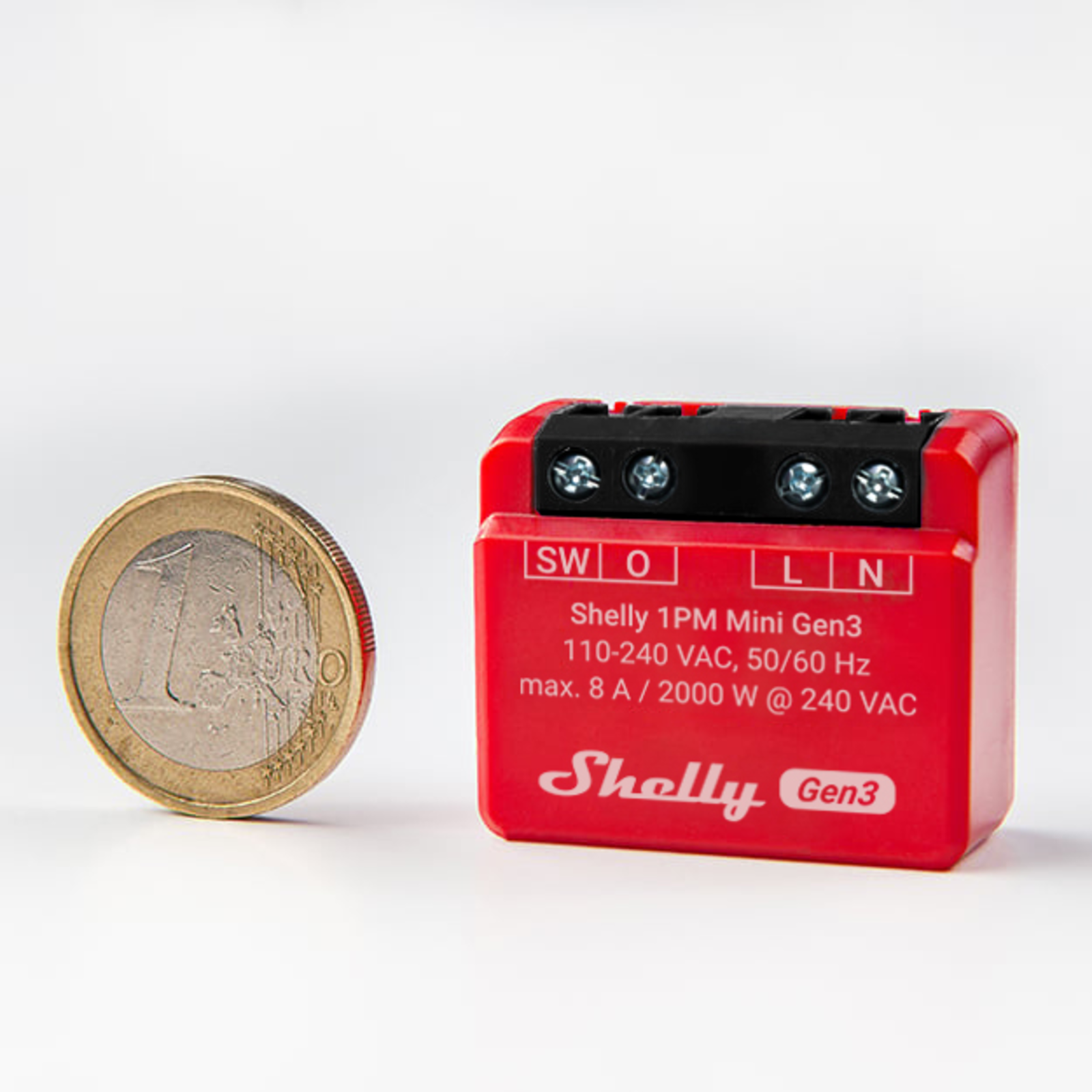Slighty Flush-mounted 1PM Mini Gen. 3 Relay Max 8A 1 Channel Measuring Function WLAN BT