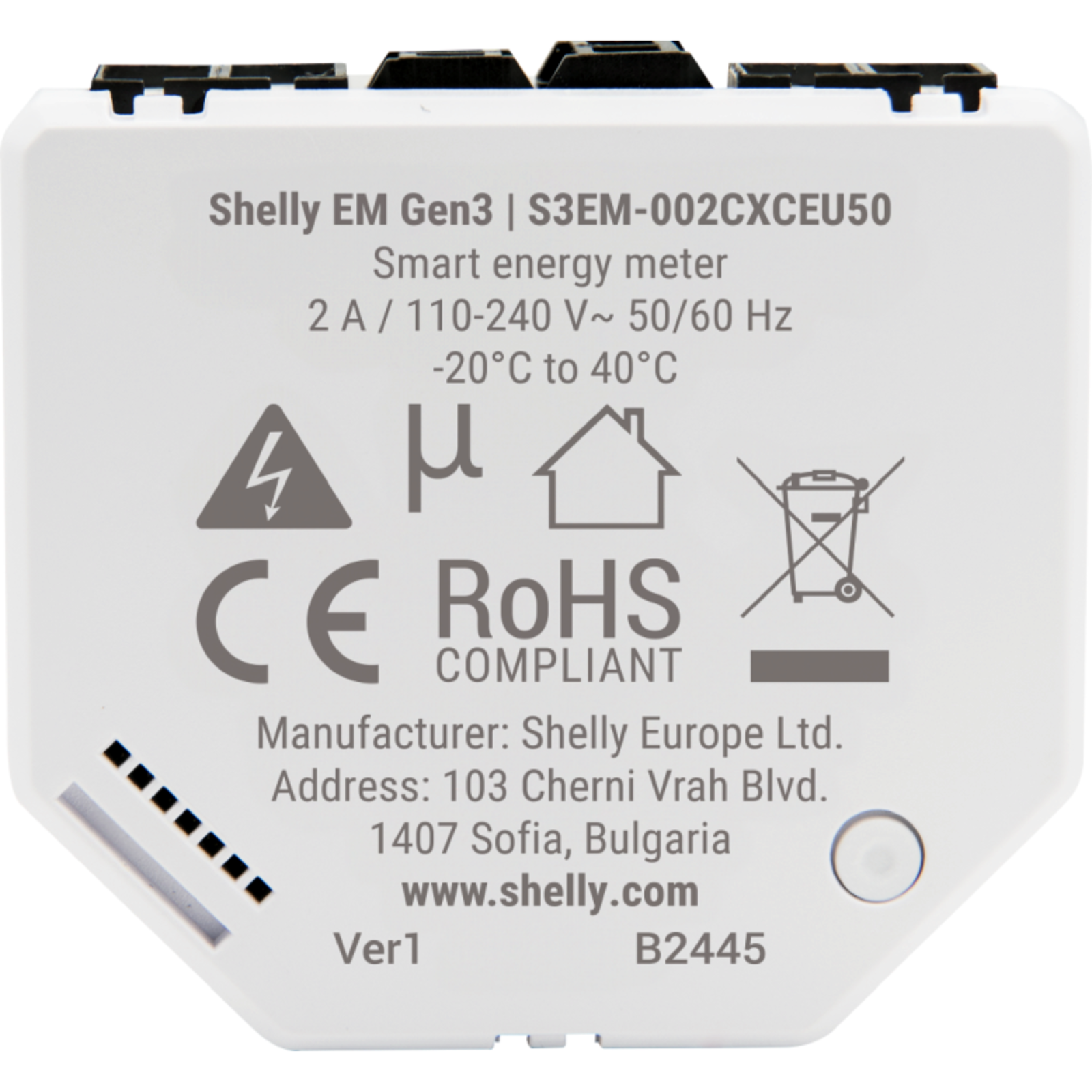 Slighty Flush-mounted InchEM Gen3 Inch Incl. 1x 50A Terminal Current Meter