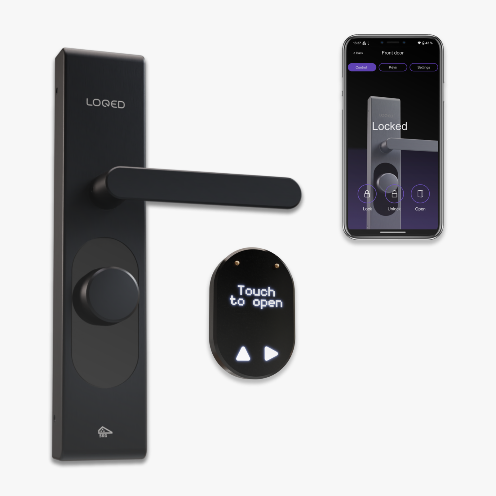 Slighty LOQED Touch Smart Lock Black Edition Door Lock Drive Door Opener Control Bluetooth Wi-Fi