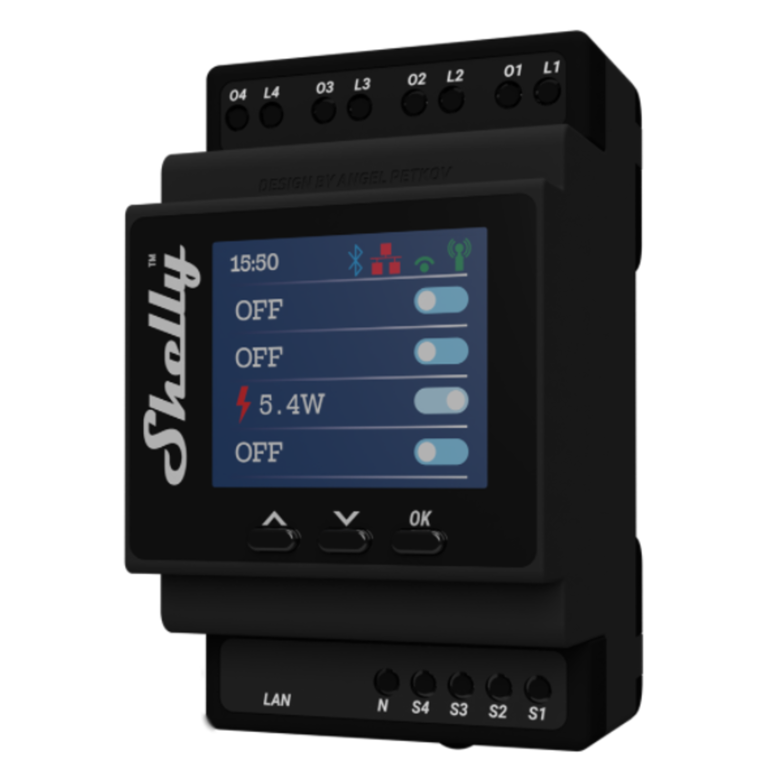 Slighty Top-hat Rail Pro 4PM Relay Max. 40A 1 Phase 4 Channels Measuring Function WLAN LAN BT
