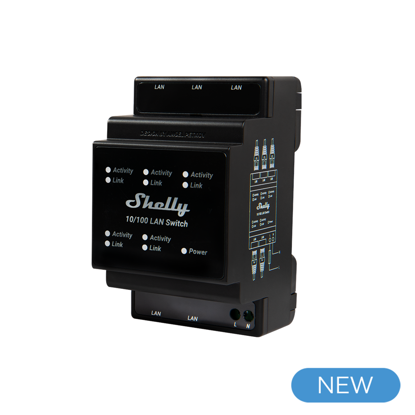 Slighty DIN Rail LAN Switch 5 Ports 10/100 Mbit