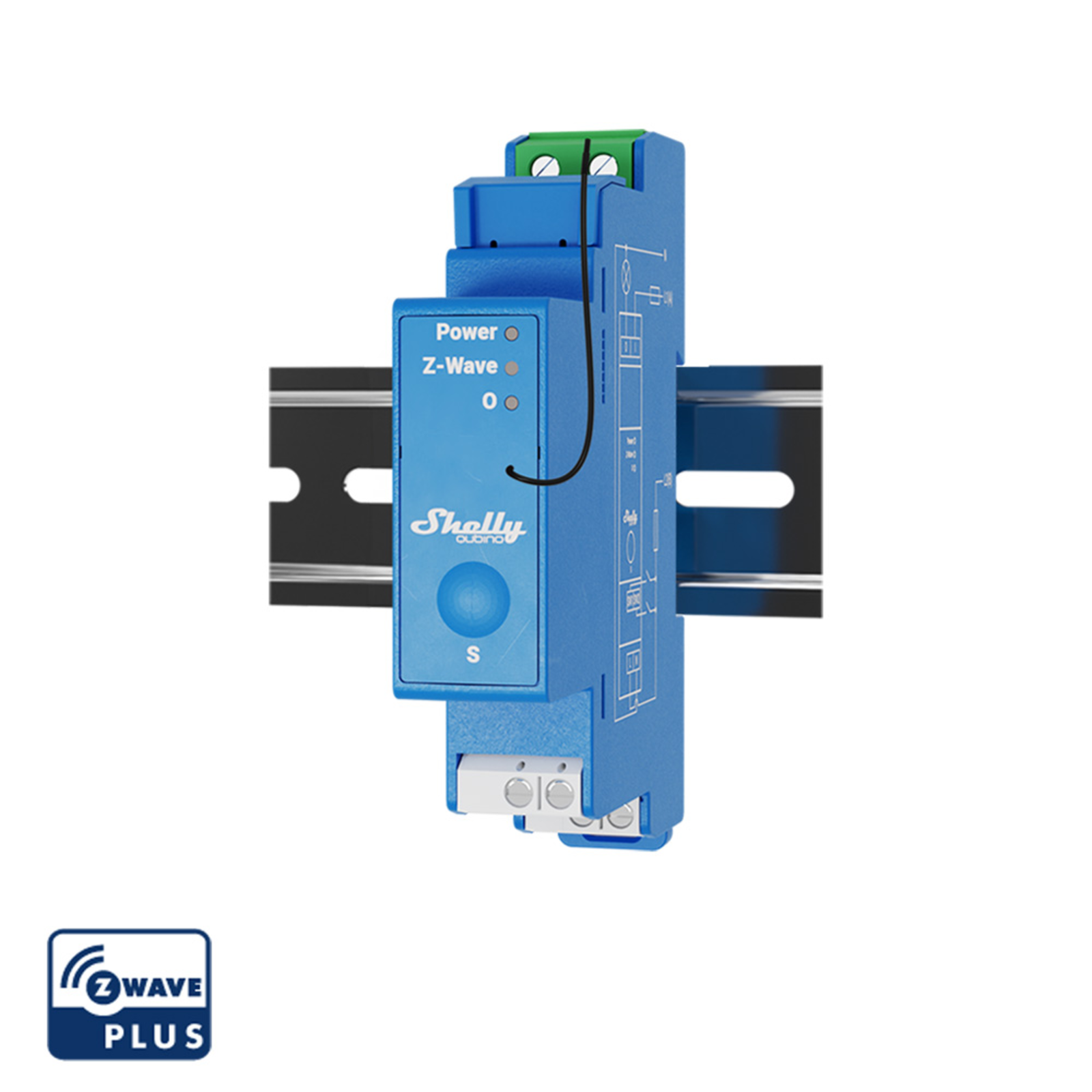 Slighty Top-hat Rail Wave Pro 1 Relay Max. 16A 1 Phase 1x 16A Z-Wave